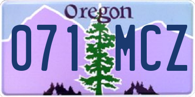 OR license plate 071MCZ