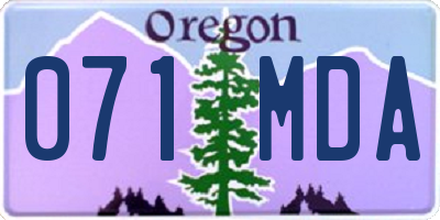 OR license plate 071MDA