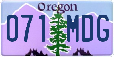 OR license plate 071MDG