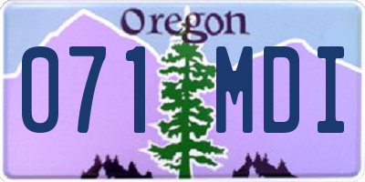 OR license plate 071MDI