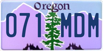 OR license plate 071MDM