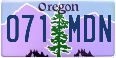 OR license plate 071MDN
