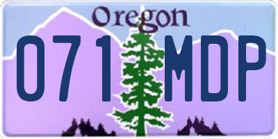 OR license plate 071MDP