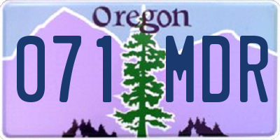 OR license plate 071MDR