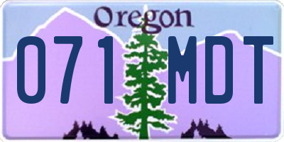 OR license plate 071MDT