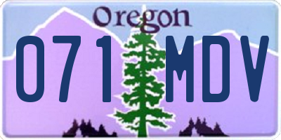 OR license plate 071MDV