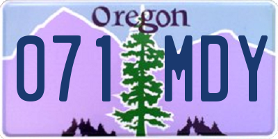 OR license plate 071MDY