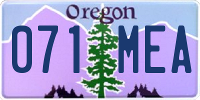 OR license plate 071MEA