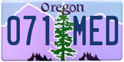 OR license plate 071MED