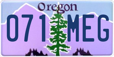OR license plate 071MEG
