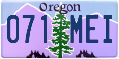 OR license plate 071MEI