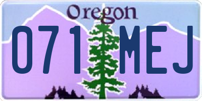 OR license plate 071MEJ