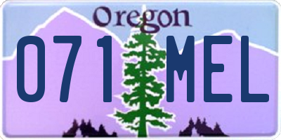 OR license plate 071MEL