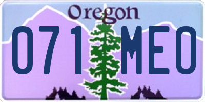 OR license plate 071MEO