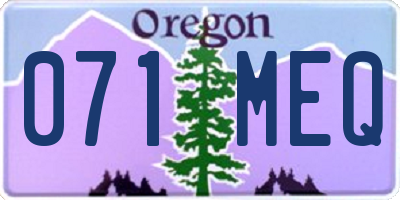 OR license plate 071MEQ
