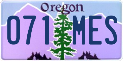 OR license plate 071MES