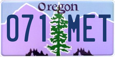 OR license plate 071MET