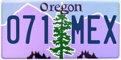 OR license plate 071MEX