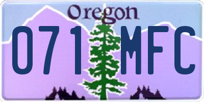 OR license plate 071MFC