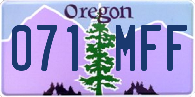 OR license plate 071MFF