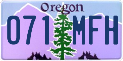 OR license plate 071MFH