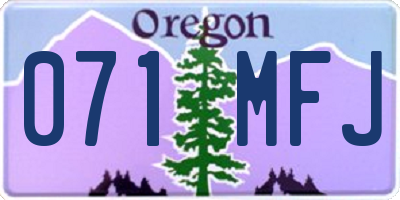 OR license plate 071MFJ