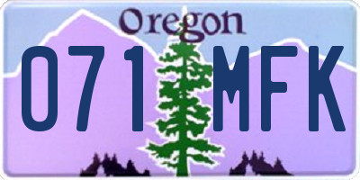 OR license plate 071MFK