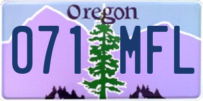 OR license plate 071MFL