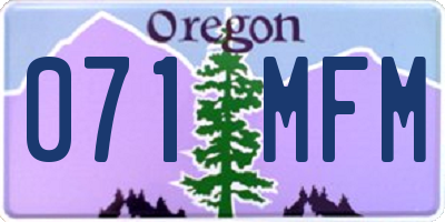 OR license plate 071MFM