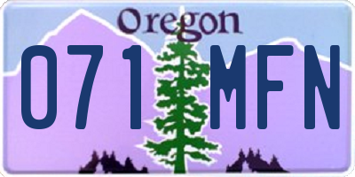 OR license plate 071MFN