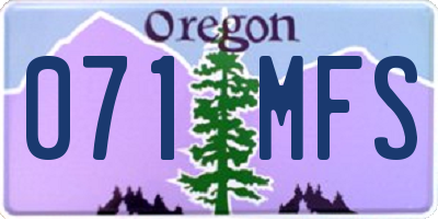 OR license plate 071MFS