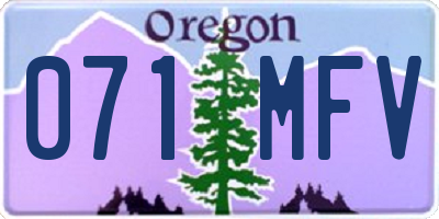OR license plate 071MFV