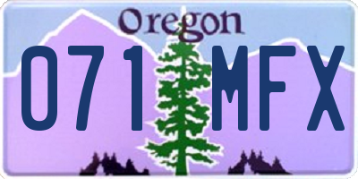 OR license plate 071MFX