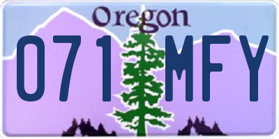 OR license plate 071MFY