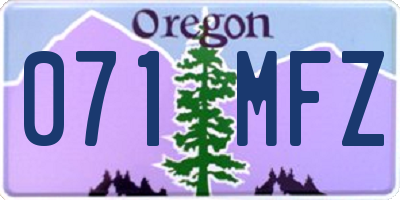 OR license plate 071MFZ