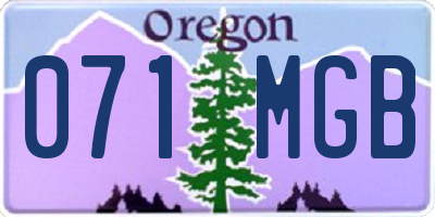 OR license plate 071MGB