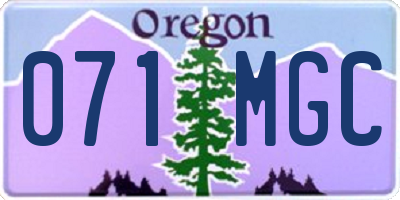 OR license plate 071MGC