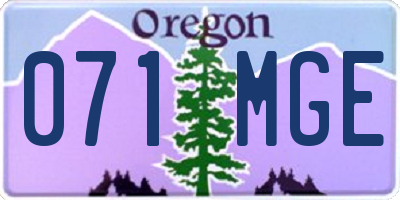 OR license plate 071MGE