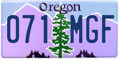 OR license plate 071MGF