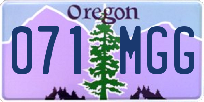 OR license plate 071MGG