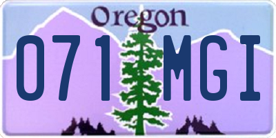 OR license plate 071MGI