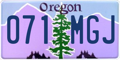 OR license plate 071MGJ