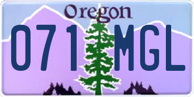 OR license plate 071MGL