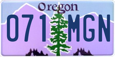 OR license plate 071MGN