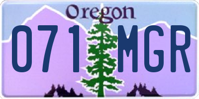 OR license plate 071MGR