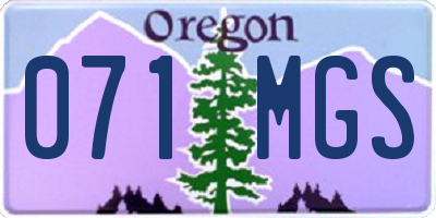 OR license plate 071MGS