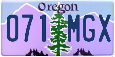 OR license plate 071MGX