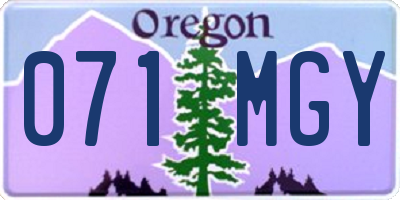 OR license plate 071MGY