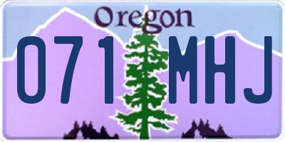 OR license plate 071MHJ