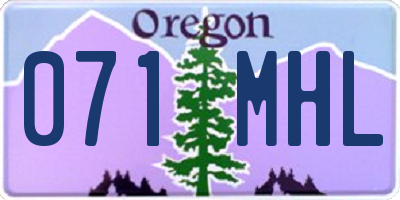 OR license plate 071MHL